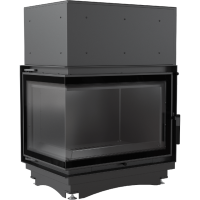 Kamīna kurtuve Kratki Zuzia 15 kW BS Deco ar centrālapkuri (kreisā)